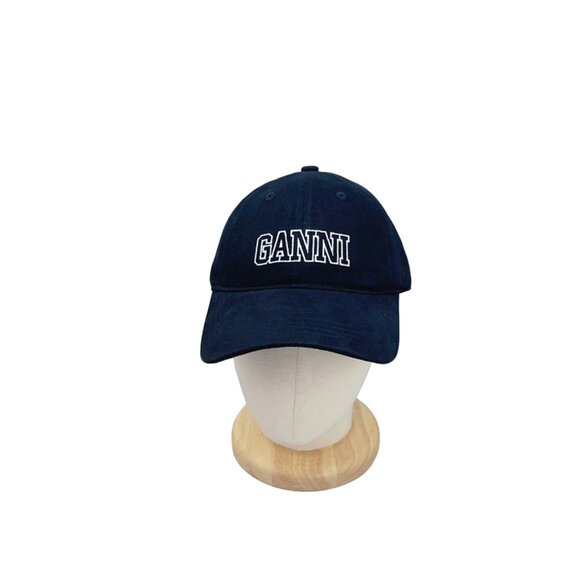 Ganni Navy Blue Baseball Cap - Picture 2 of 4